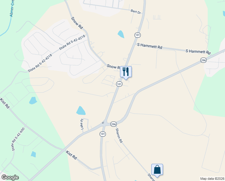 map of restaurants, bars, coffee shops, grocery stores, and more near 103 Heatherwood Lane in Greer