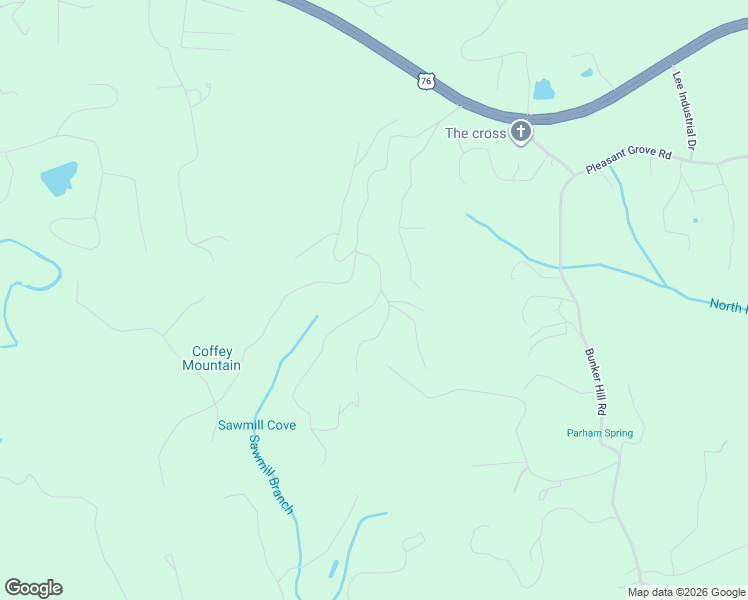 map of restaurants, bars, coffee shops, grocery stores, and more near 44 Treeline Drive in Blairsville