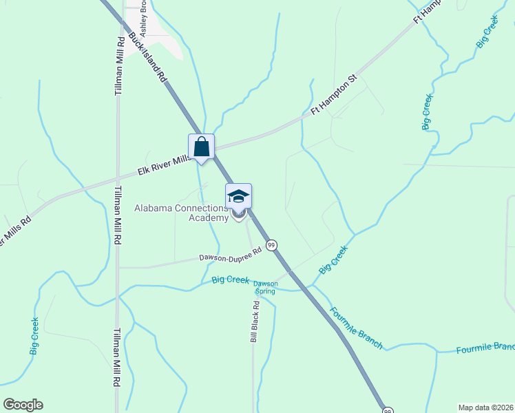 map of restaurants, bars, coffee shops, grocery stores, and more near 21401 Alabama 99 in Athens