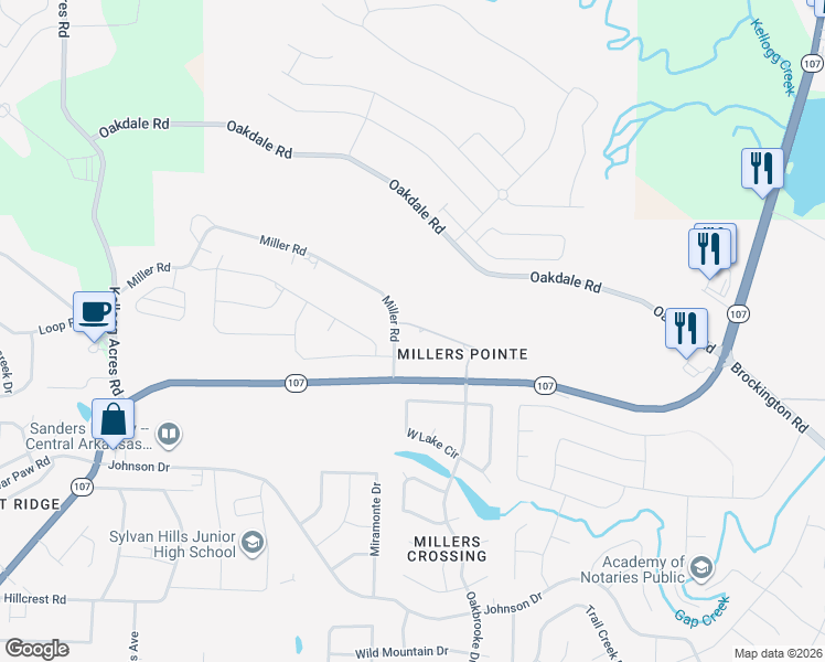 map of restaurants, bars, coffee shops, grocery stores, and more near 9508 Millers Gardens Cove in Sherwood