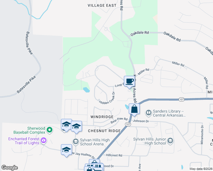 map of restaurants, bars, coffee shops, grocery stores, and more near 1000 Loop Road in Sherwood
