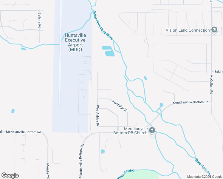 map of restaurants, bars, coffee shops, grocery stores, and more near 110 Barton Creek Drive in Meridianville