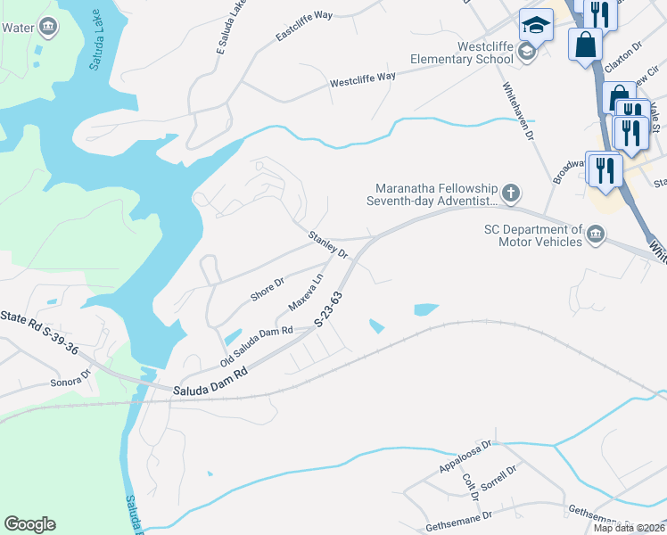 map of restaurants, bars, coffee shops, grocery stores, and more near 207 Deborah Lane in Greenville