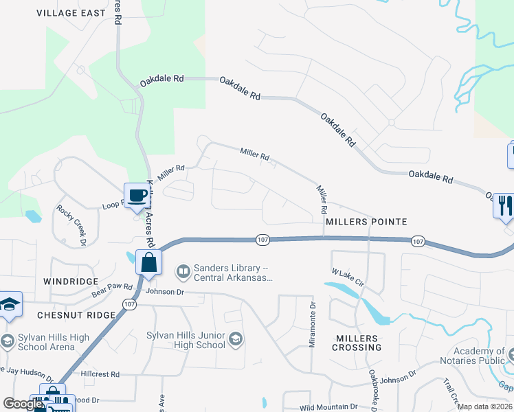 map of restaurants, bars, coffee shops, grocery stores, and more near 9917 Oak Heights Drive in Sherwood