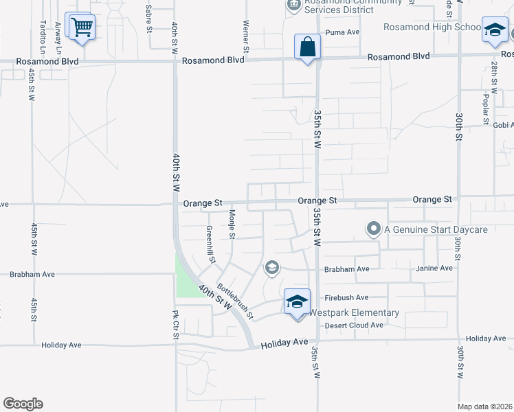 map of restaurants, bars, coffee shops, grocery stores, and more near 3703 Garnet Avenue in Rosamond