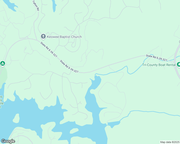 map of restaurants, bars, coffee shops, grocery stores, and more near Keowee Baptist Church Road in Six Mile