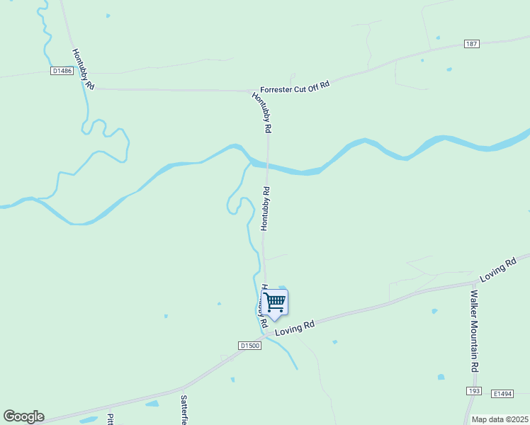 map of restaurants, bars, coffee shops, grocery stores, and more near Hontubby Road in Heavener