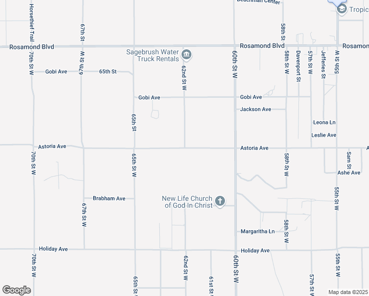 map of restaurants, bars, coffee shops, grocery stores, and more near Astoria Avenue in Rosamond
