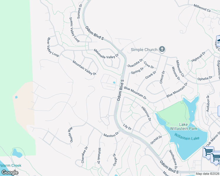 map of restaurants, bars, coffee shops, grocery stores, and more near 116 Nantucket Loop in Maumelle