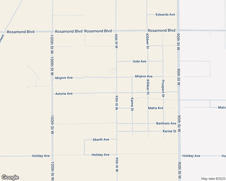 map of restaurants, bars, coffee shops, grocery stores, and more near Astoria Avenue in Rosamond