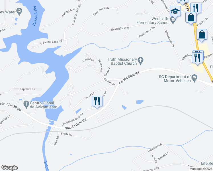 map of restaurants, bars, coffee shops, grocery stores, and more near 207 Deborah Lane in Greenville