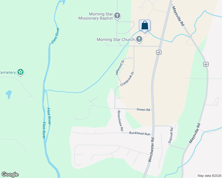 map of restaurants, bars, coffee shops, grocery stores, and more near 156 Cranbrook Drive in New Market