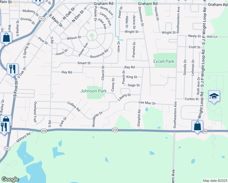 map of restaurants, bars, coffee shops, grocery stores, and more near 1017 Casey Street in Jacksonville