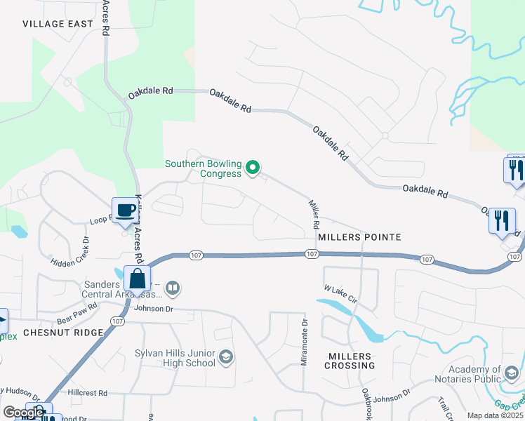 map of restaurants, bars, coffee shops, grocery stores, and more near 9916 Oak Heights Drive in Sherwood