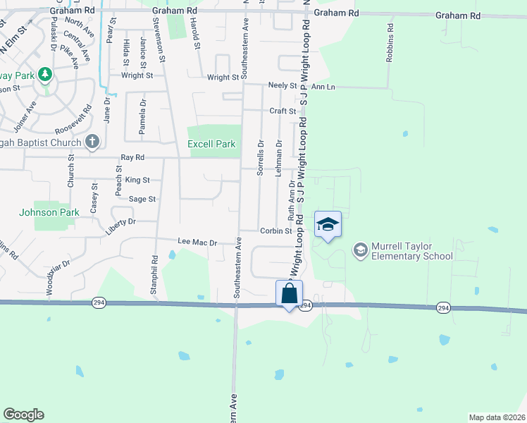 map of restaurants, bars, coffee shops, grocery stores, and more near 1108 Sorrells Drive in Jacksonville