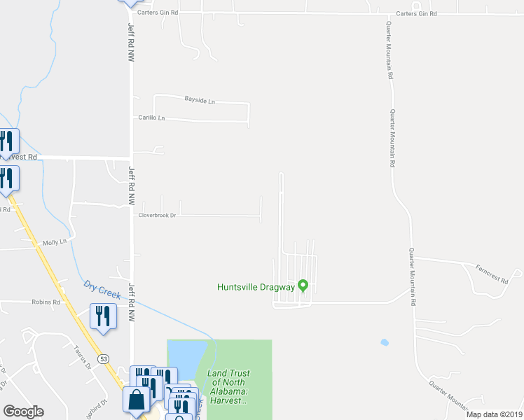 map of restaurants, bars, coffee shops, grocery stores, and more near 399 Counter Point Drive in Harvest