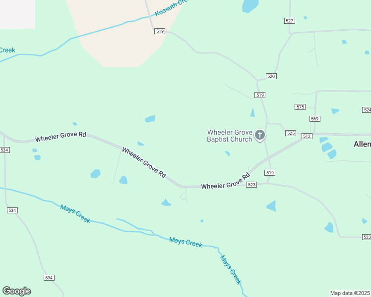 map of restaurants, bars, coffee shops, grocery stores, and more near 122-188 Wheeler Grove Road in Corinth