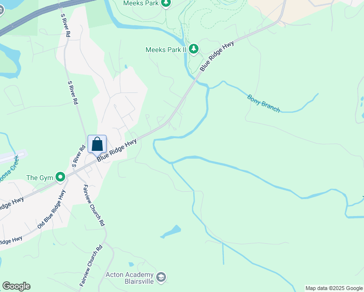 map of restaurants, bars, coffee shops, grocery stores, and more near 16 Old Owen Drive in Blairsville