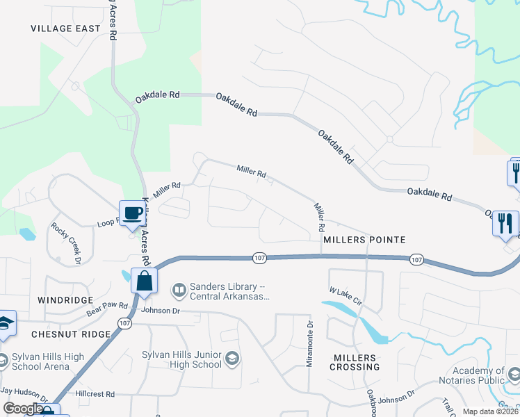 map of restaurants, bars, coffee shops, grocery stores, and more near 9917 Oak Heights Drive in Sherwood
