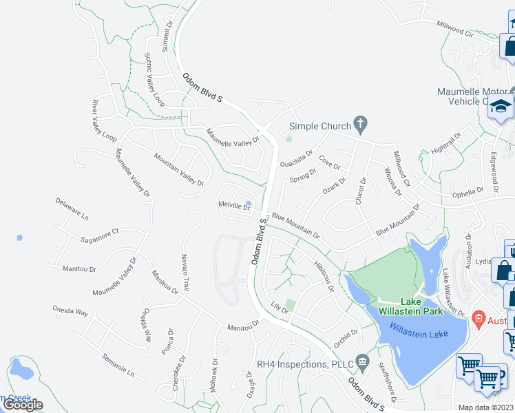 map of restaurants, bars, coffee shops, grocery stores, and more near 202 Nantucket Loop in Maumelle
