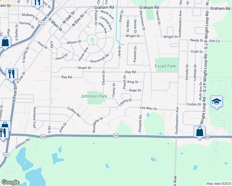 map of restaurants, bars, coffee shops, grocery stores, and more near 1017 Casey Street in Jacksonville