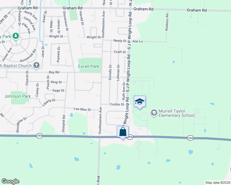 map of restaurants, bars, coffee shops, grocery stores, and more near 1108 Sorrells Drive in Jacksonville