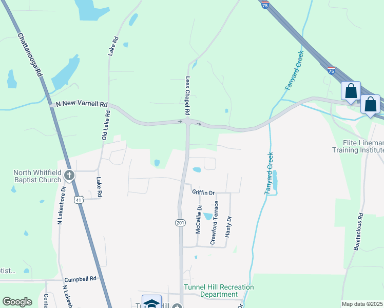 map of restaurants, bars, coffee shops, grocery stores, and more near 501 Springhill Heights Circle in Tunnel Hill
