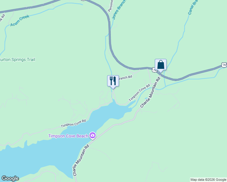 map of restaurants, bars, coffee shops, grocery stores, and more near Jones Branch Road in Clayton