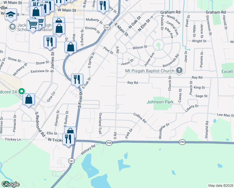 map of restaurants, bars, coffee shops, grocery stores, and more near 1000 South Road in Jacksonville