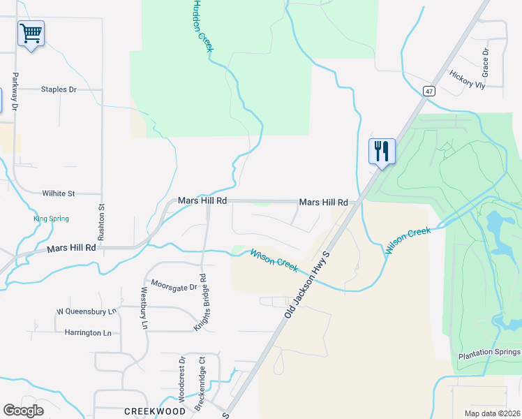 map of restaurants, bars, coffee shops, grocery stores, and more near 3001-4099 Mars Hill Road in Florence