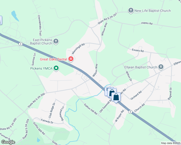 map of restaurants, bars, coffee shops, grocery stores, and more near 2118 Gentry Memorial Highway in Pickens
