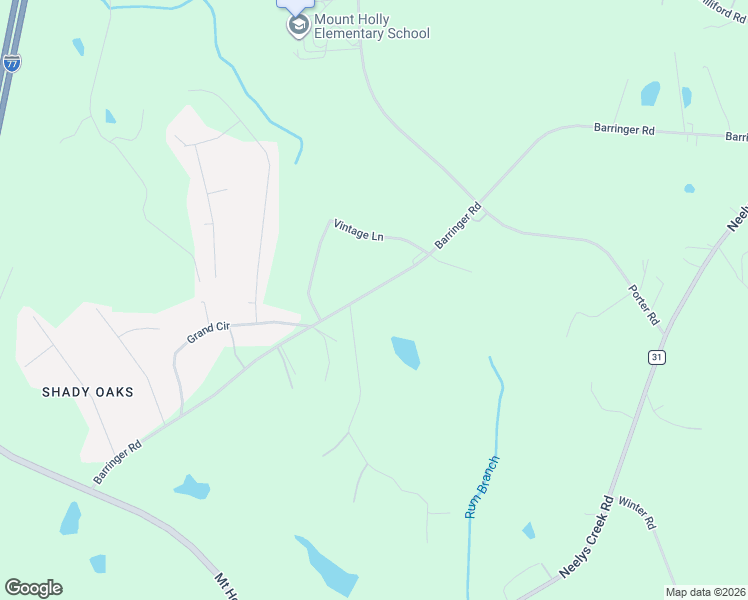 map of restaurants, bars, coffee shops, grocery stores, and more near 1627 Barringer Road in Rock Hill