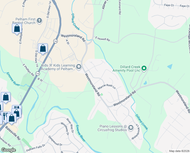 map of restaurants, bars, coffee shops, grocery stores, and more near 610 Garden Rose Court in Greer