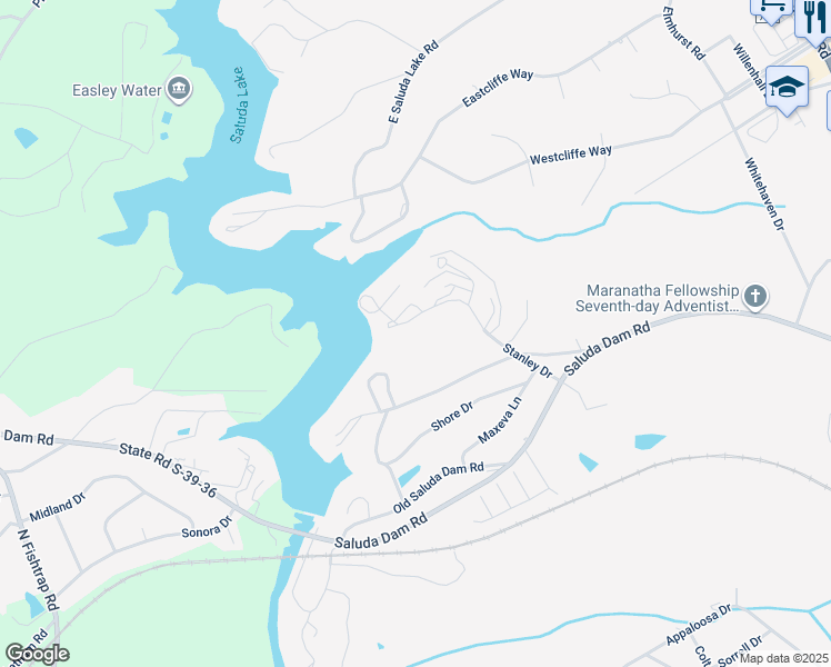 map of restaurants, bars, coffee shops, grocery stores, and more near 244 Stanley Drive in Greenville
