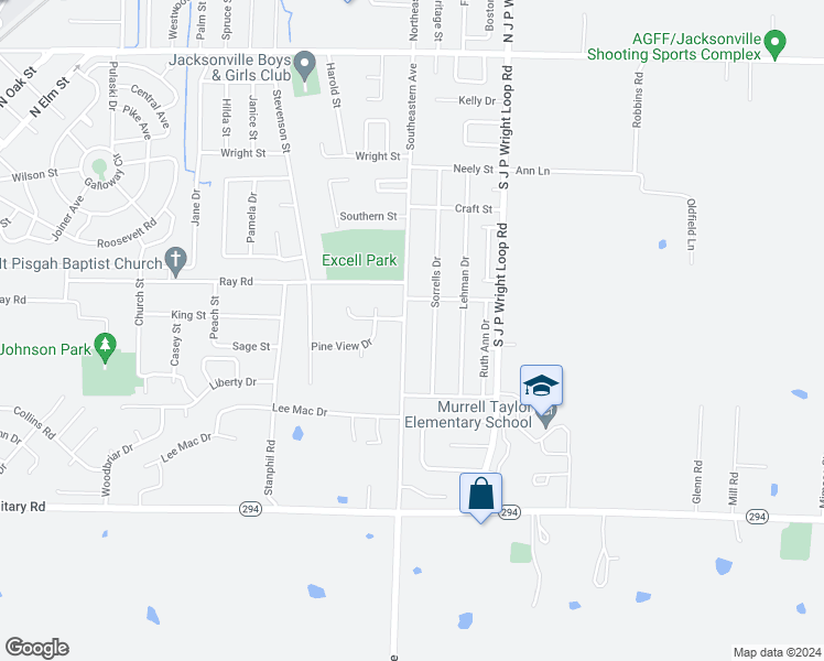 map of restaurants, bars, coffee shops, grocery stores, and more near 1000 Southeastern Avenue in Jacksonville