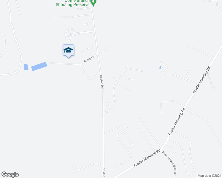 map of restaurants, bars, coffee shops, grocery stores, and more near 113 Camellia Creek Drive in Richlands