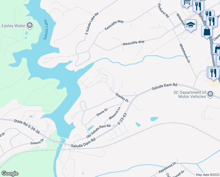 map of restaurants, bars, coffee shops, grocery stores, and more near 168 Stanley Drive in Greenville