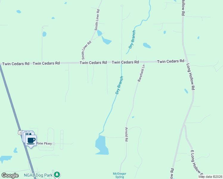 map of restaurants, bars, coffee shops, grocery stores, and more near 195 Cedar Farm Lane in Rock Spring