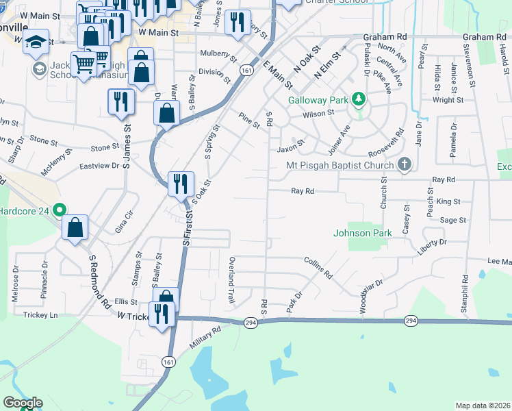 map of restaurants, bars, coffee shops, grocery stores, and more near 225 Raney Place in Jacksonville