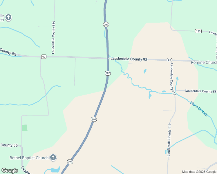 map of restaurants, bars, coffee shops, grocery stores, and more near 2510 Alabama 207 in Rogersville