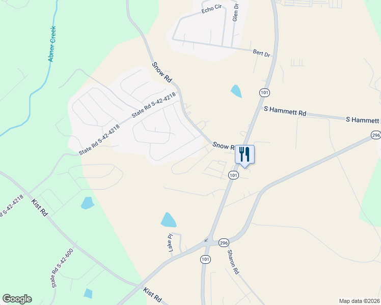 map of restaurants, bars, coffee shops, grocery stores, and more near 500 Snow Road in Greer