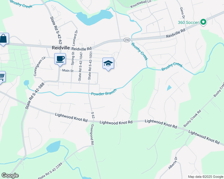 map of restaurants, bars, coffee shops, grocery stores, and more near 550 Main Street in Reidville