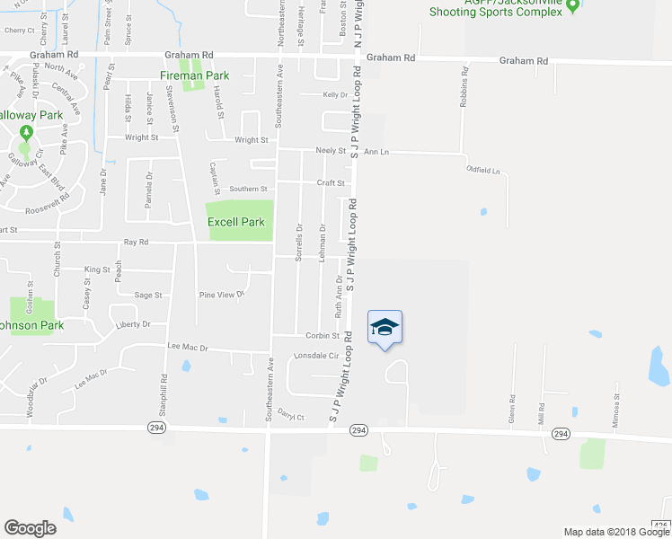 map of restaurants, bars, coffee shops, grocery stores, and more near 909 Ruth Ann Drive in Jacksonville