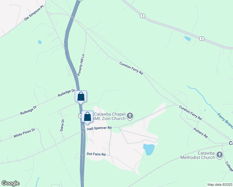 map of restaurants, bars, coffee shops, grocery stores, and more near 236 Ashland Oaks Drive in Catawba