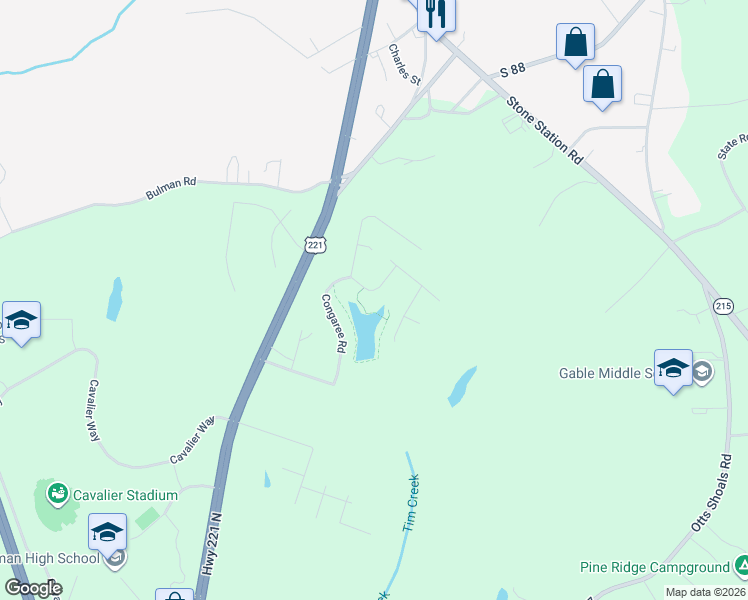 map of restaurants, bars, coffee shops, grocery stores, and more near 428 Congaree Road in Roebuck