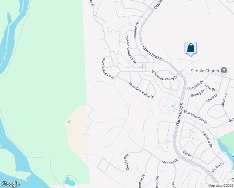 map of restaurants, bars, coffee shops, grocery stores, and more near 173 Mountain Valley Drive in Maumelle