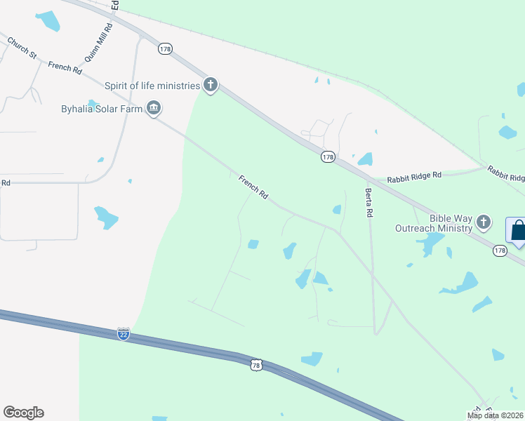 map of restaurants, bars, coffee shops, grocery stores, and more near 1385-1499 French Road in Byhalia