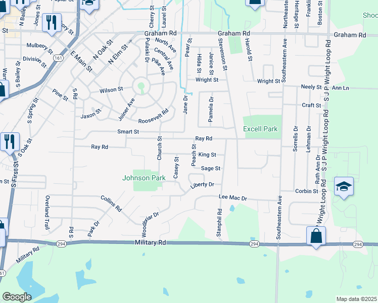 map of restaurants, bars, coffee shops, grocery stores, and more near 912 Peach Street in Jacksonville