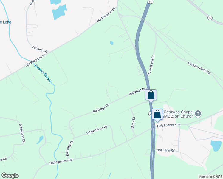 map of restaurants, bars, coffee shops, grocery stores, and more near 1123 Dayspring Drive in Catawba