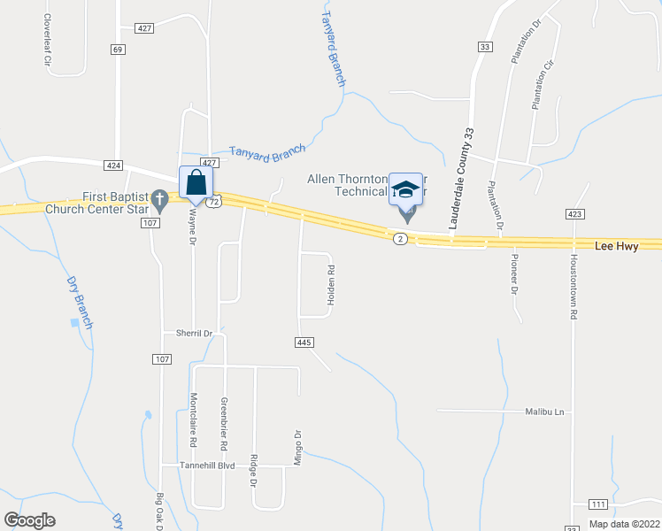 map of restaurants, bars, coffee shops, grocery stores, and more near 128 Holden Road in Killen